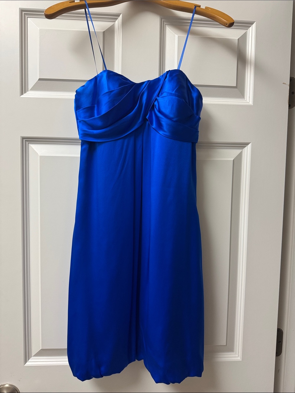 Caché Royal Blue Strapless Bubble Hem Cocktail Dress Vintage Y2K - Size 4